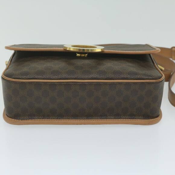 CELINE Macadam Canvas Shoulder Bag Pvc Leather Brown - Picture 5 of 12